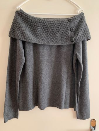 Damen Pullover grau Ann Taylor 100% Cashmere