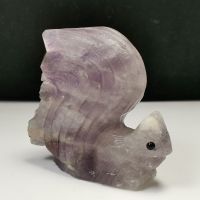 Lila Eichhörnchen Statue Amethyst Stein Ecureuil Améthyste