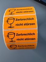 Etikettenrolle Zerbrechlich nicht stürzen 60x25mm neu 1500st