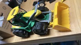 Spielzeug Bagger gelb-grün gebraucht