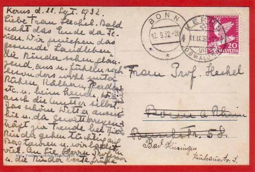 Ansichtskarten: KERNS MIT STANSERHORN 1932 – Gebraucht aus Grüningen von Kartenlaube 1