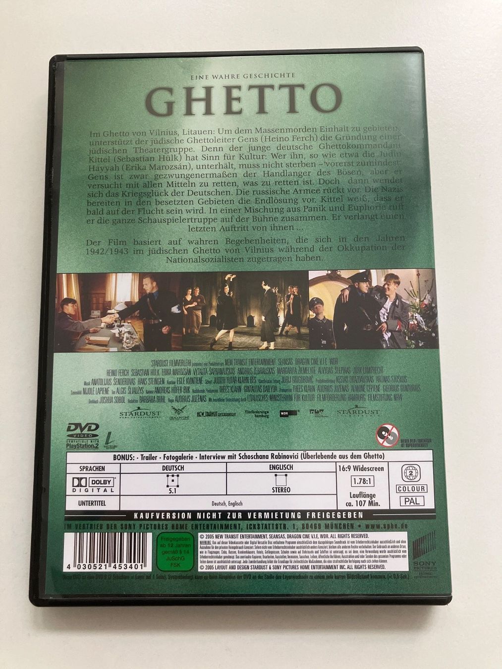 Tutti i DVDs: Ghetto (DVD) Ferch, Marozsan – Usato da Arbon venduto da HelFer01 1