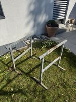 2 Stk. Bockstützen / Stützböcke, verzinkt, Höhenverstellbar