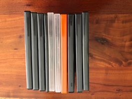 10 DVD Hüllen Cases Leer, Schwarz Transparent, gebraucht 👍