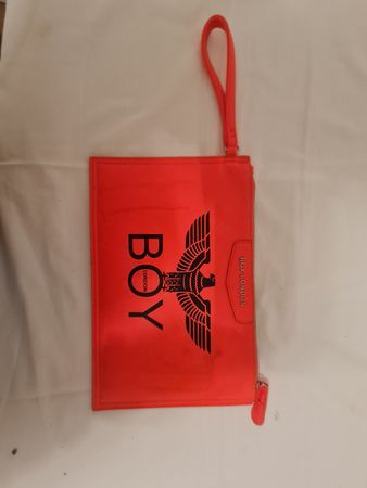 pink neon Boy London  oversize  clutch/pouch bag 