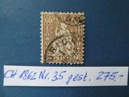 CH 1862 Nr. 35 gestempelt