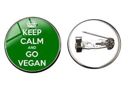 Pins: Pin - KEEP CALM AND GO VEGAN – Neu und originalverpackt aus Buchs SG von Skullep 1