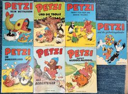 7 x Petzi Sammlung Carlsen Verlag, Tim, Globi Werbung 