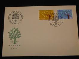 Werbemarken Europa FDC 1962 Nr. 389 + 390 ""Junger Baum"