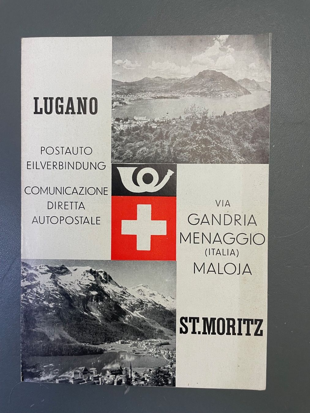 Documenti: Prospekt Postauto Lugano–St.Moritz / PTT Alpenpost – Usato da Luzern venduto da oh_08