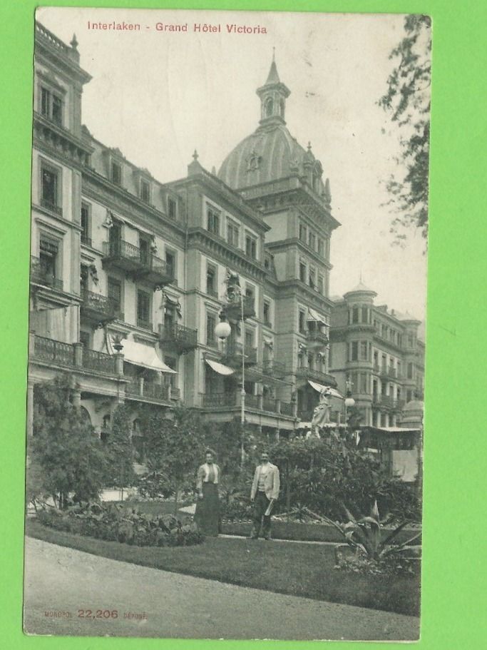 Cartoline postali: Interlaken - Grand Hotel Victoria – Usato da Zürich venduto da t24_de