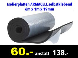 🔴  Isolierplatten ARMACELL selbstklebend 6mx1mx19mm /532B