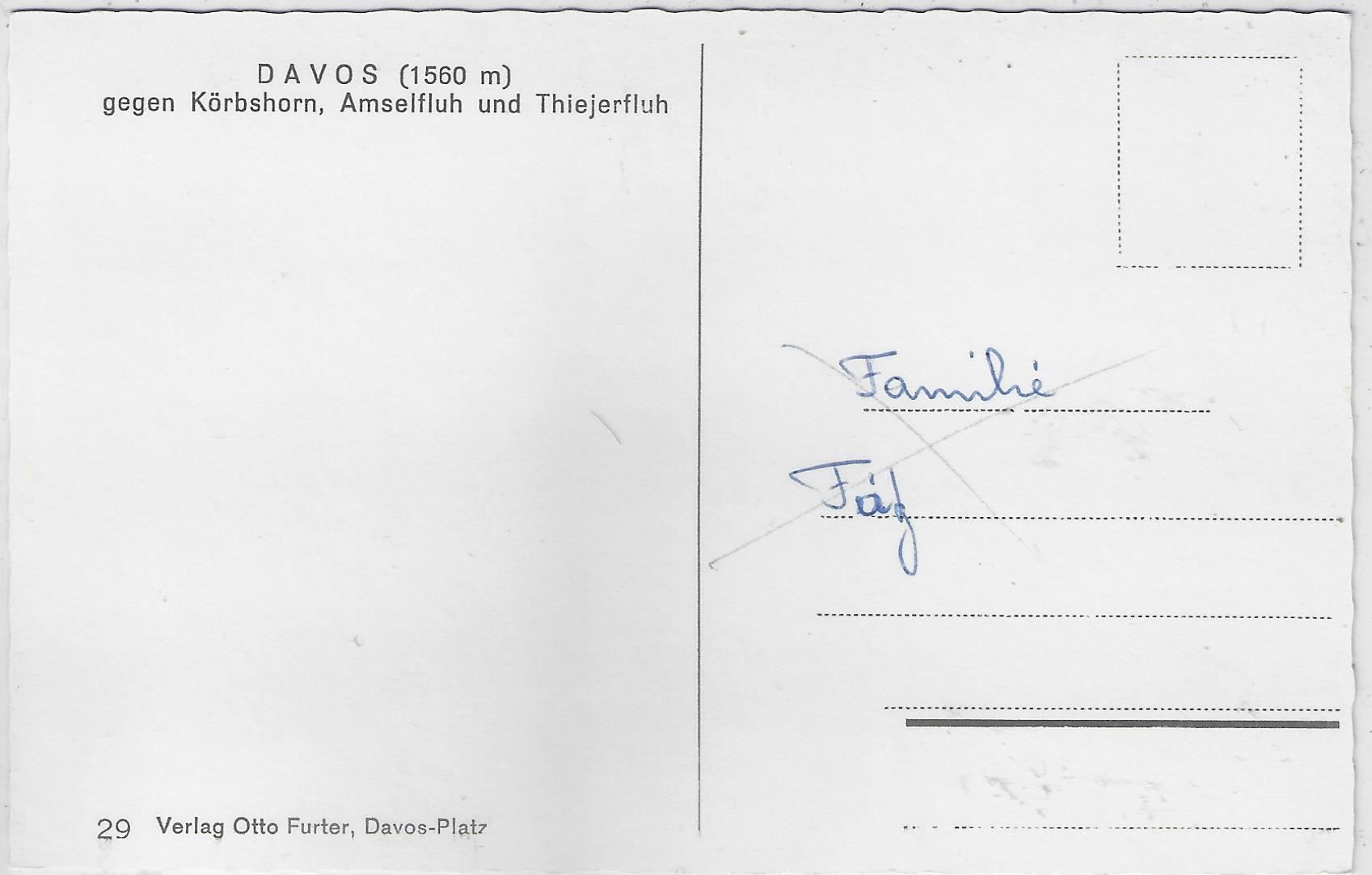 Cartoline postali: Davos gegen Körbshorn, Amselfluh und – Usato da Ettingen venduto da Kartenplanet 1