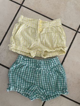 2 Fagottino Shorts kurze Hosen Karomuster Gr. 86/92