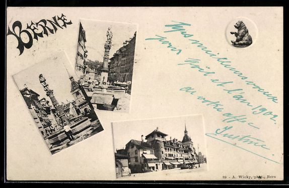 Cartoline postali: Berne, Strassenpartie mit Geschäften, B – Usato da Berlin venduto da bartko-reher