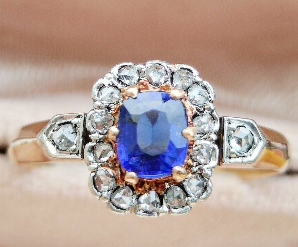 Anelli: Antiker Lolith Diamant 750 18ct Gold Ring – Usato da schwyz venduto da larry91sz