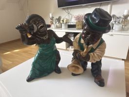 Jazz Duo Figur Sängerin Saxophonist Dekoration Rarität 60