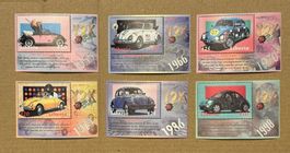 Serie Briefmarken VW Käfer Beetle Liberia