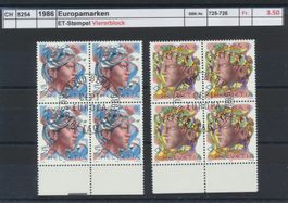 1986 "Europamarken", Viererblock, ET - Stempel