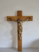 Wandkreuz Kruzifix Massivholz - Christusfigur - Vintage