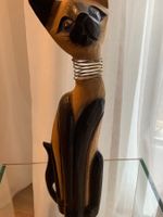 Holzfigur Katze sehr hoch Dekoration mit wackel Kopf