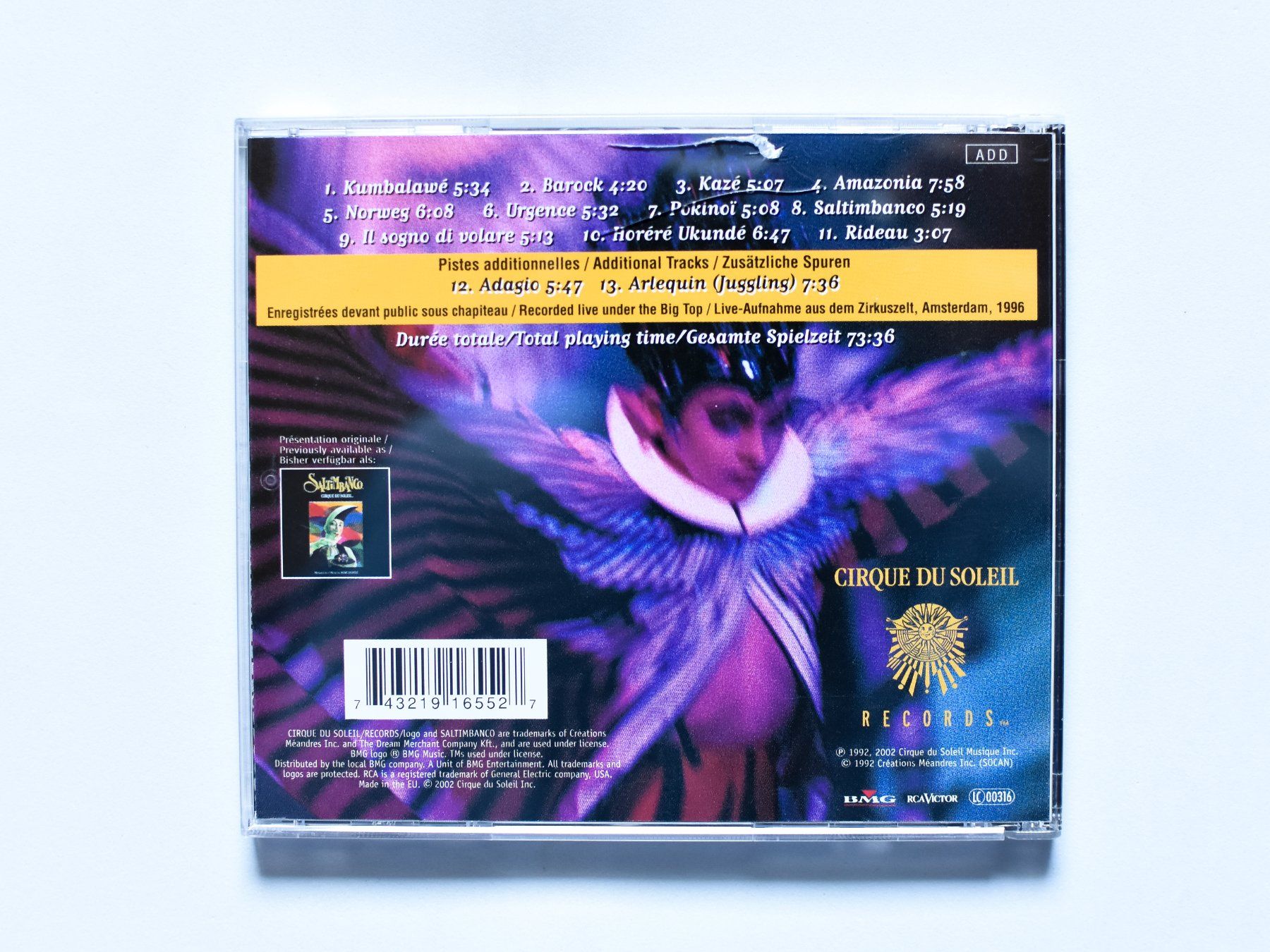 CD: Cirque Du Soleil ‎- Saltimbanco – Usato da Belmont-sur-Yverdon venduto da ag97 2