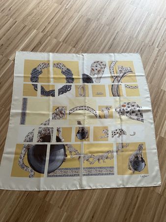 Cartier Seidentuch Panthere, Sammlerstück, 90x90 cm