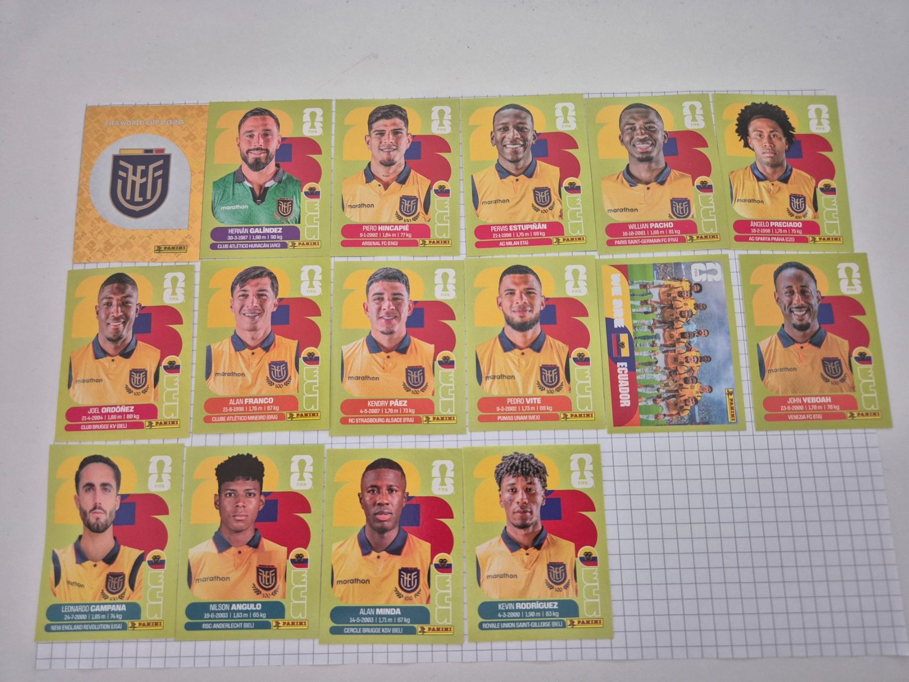 Panini Sammelbilder & Trading cards: WM Panini Sticker 2026 Team Ecuador – Gebraucht aus Uster von Ausmister12