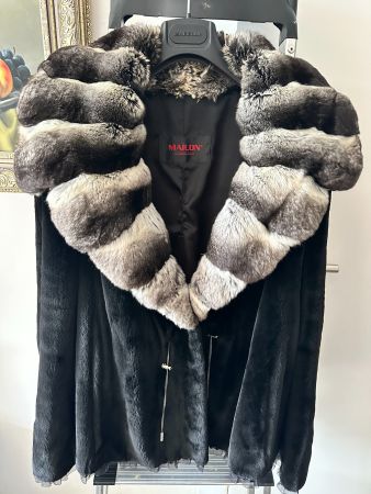 Wunderschöne geschorene Nerzjacke Chinchillakragen last time