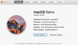 MacBook Pro 13-inch, Late 2011 2.8  Intel i7 SSD 500