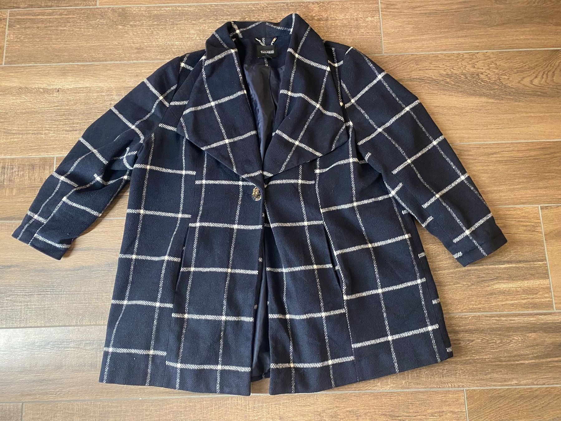 Cappotti: Tailored Mantel kariert blau weiss Gr. 52 – Usato da Pratteln venduto da a23_j2gs