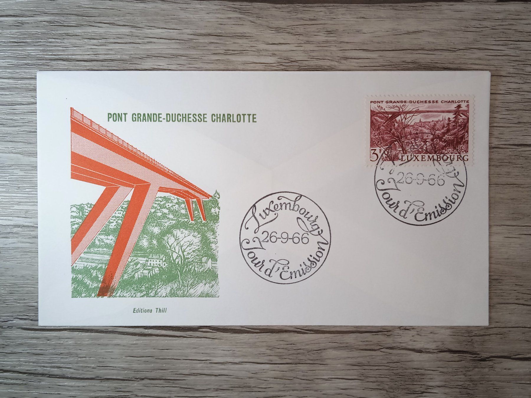Tutti i francobolli: TR47 Enveloppe + Timbre Luxembourg 1966 – Usato da Cousset venduto da Patrick_Collections