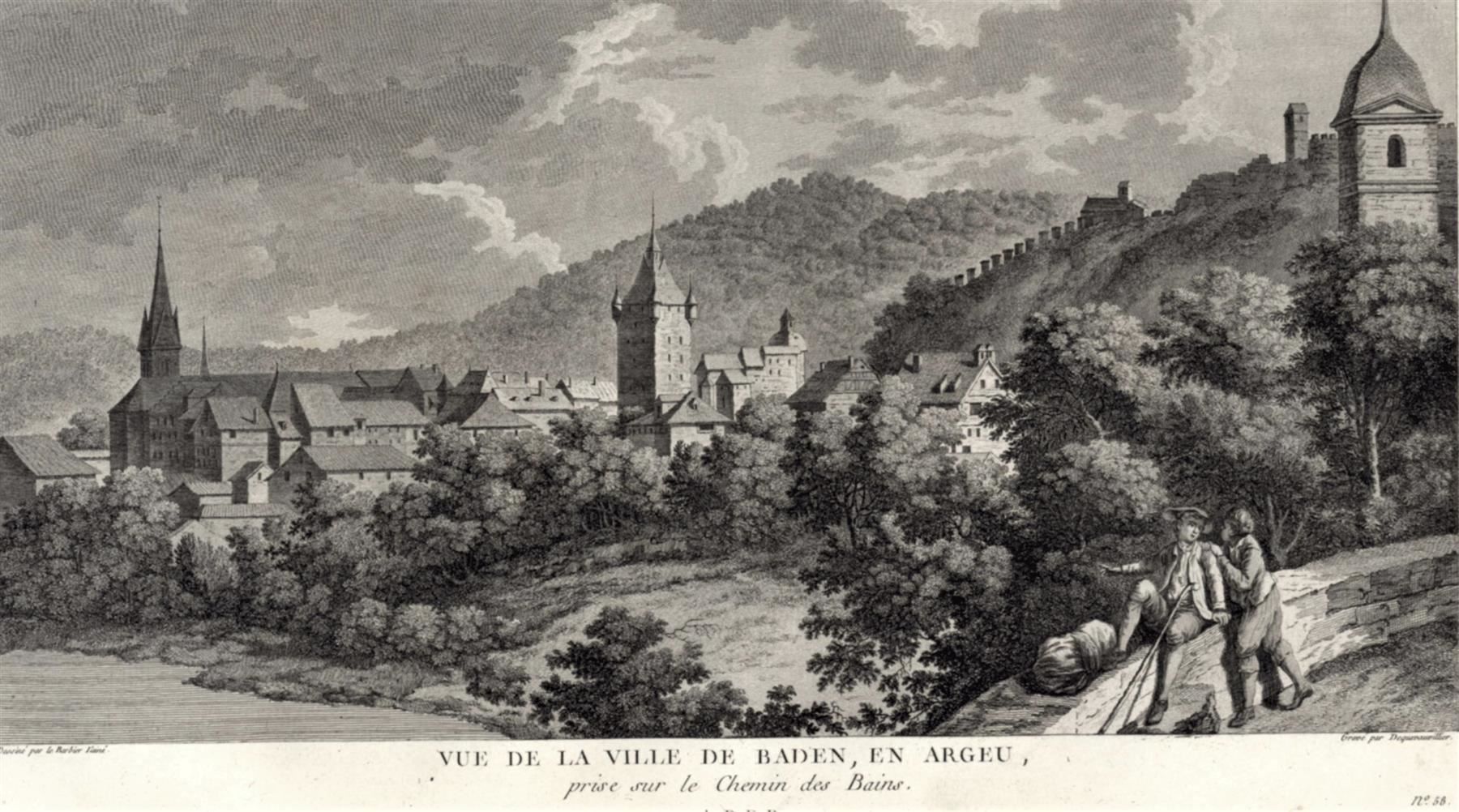 Stiche: Baden Originalkupferstich 1780 – Gebraucht aus Rafz von Helvet32 1