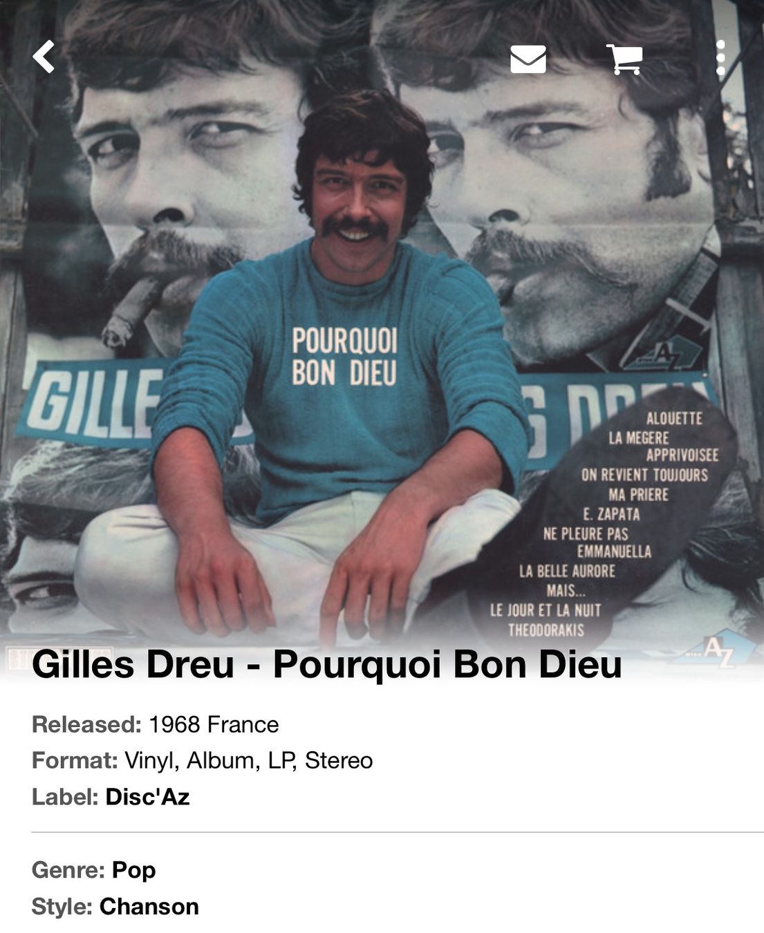 Dischi in vinile: Gilles Dreu - Pourquoi Bon Dieu – Usato da Döttingen venduto da zha_xh2w 2
