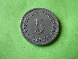 Dt. Reich 1906 G, 5 Pfennig
