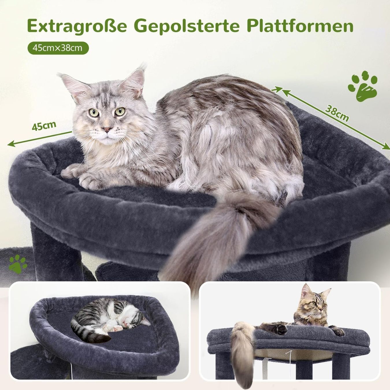 Tiragraffi: Kratzbaum Katzen Eckkratzbaum Katzenbaum 167cm stabil grau – Nuovo e nell'imballaggio originale da Wittenbach venduto da VELARO 6