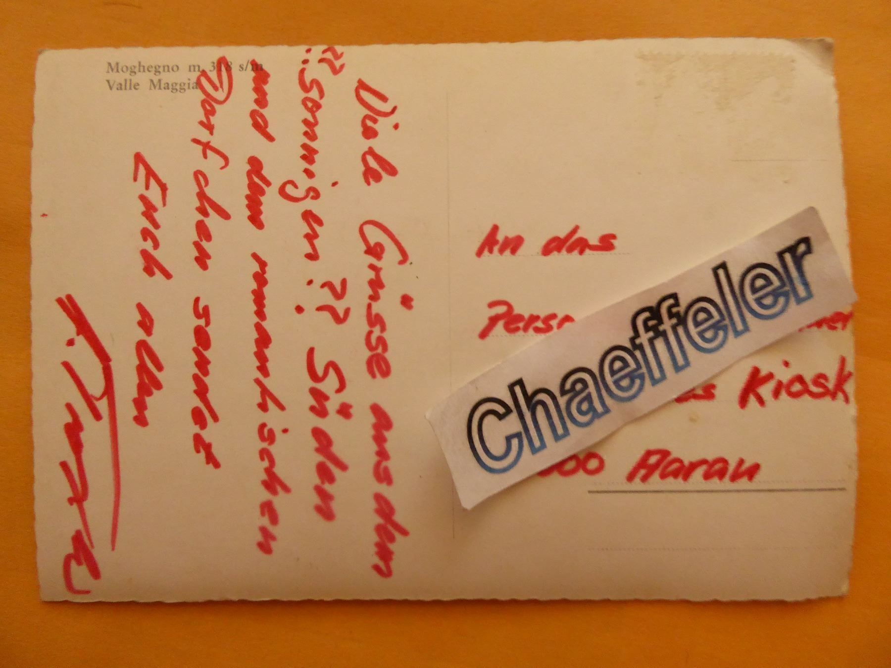 Cartoline postali: Moghengo, Valle Maggia – Usato da Zürich venduto da Chaeffeler 1