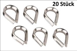 20 Stk. Kauschen INOX für Drahtseil 3 mm. Gratis Zustellung!