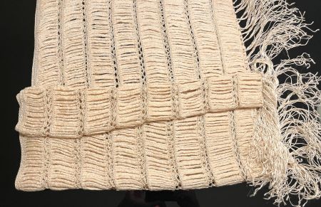🧣 Châle vintage Italie laine soie fait main années 50 rare