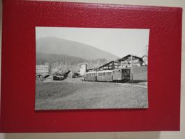 AK Bahn der WAB Einfahrt Grindelwald Station s/w Karte