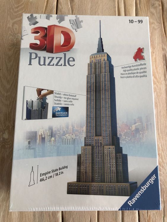 Ravensburger 3D Puzzle Empire State Building & Schiefer Turm Von Pisa – Nacht-Design Mit LED-Beleuchtung