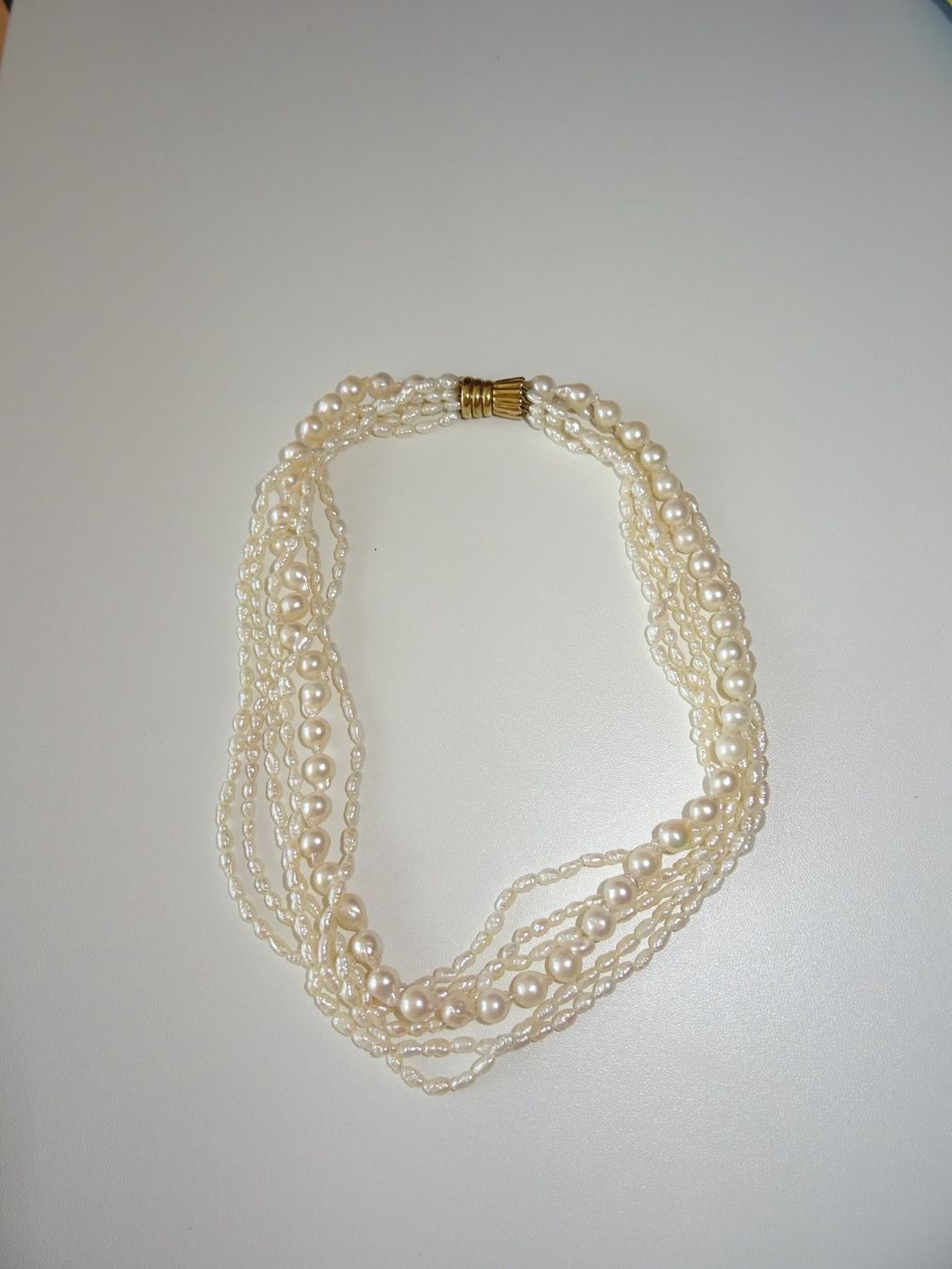 Perle (finte): Süsswasserperlenkette weiss – Usato da Lostorf venduto da jogging66