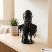 Dripping Bust Sculpture - Evocative Art Piece - 3D Printed