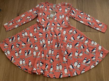 Frugi Sofia Skater Kleid, Gr. 122-128, Papageientaucher, NEU