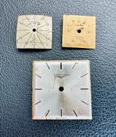 LONGINES - LOT DE 3 CADRANS VINTAGE CARRÉS DE 14 à 24 mm