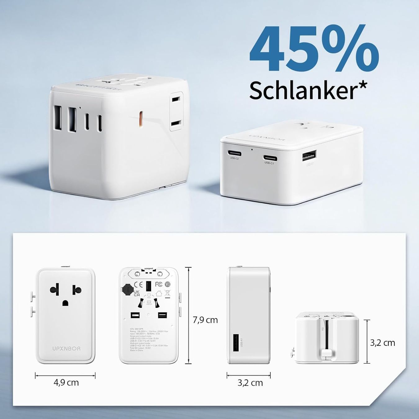 Unità & Adattatore: Universal Reiseadapter Weltweit USB-C USB-A 2500W – Nuovo e nell'imballaggio originale da Suhr venduto da SchnapperCH 2