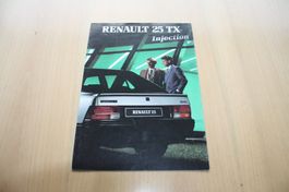 Renault 25 TX Injection Prospekt 1988 Französisch