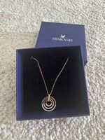 Swarovski Circle Halskette, weiss, rosé vergoldet