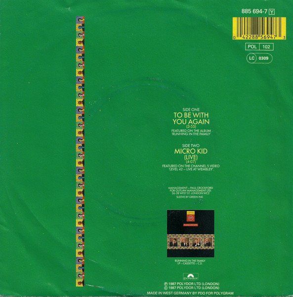 Dischi in vinile: Level 42: To Be With You Again 7" – Usato da Steinhausen venduto da Vilivinili 1