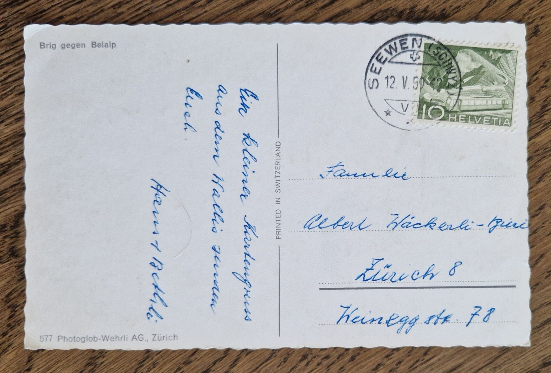 Cartes postales: Brig gegen Belalp 1959 – D'occasion à Ebikon par Donar50 1
